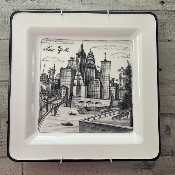 Brunelli Cities Series New York‎ 10" Plate Made In Italy - Picture 1 of 11